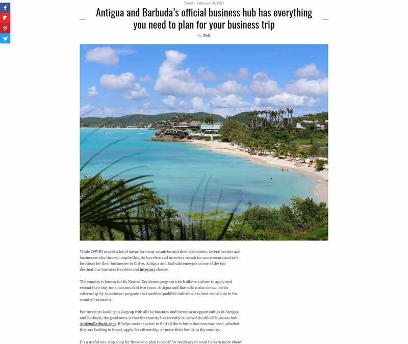 Antigua and Barbuda’s official business hub has everything you need to plan for your business trip