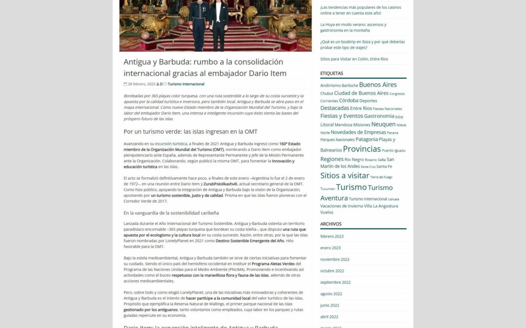 Antigua y Barbuda: rumbo a la consolidación internacional gracias al embajador Dario Item