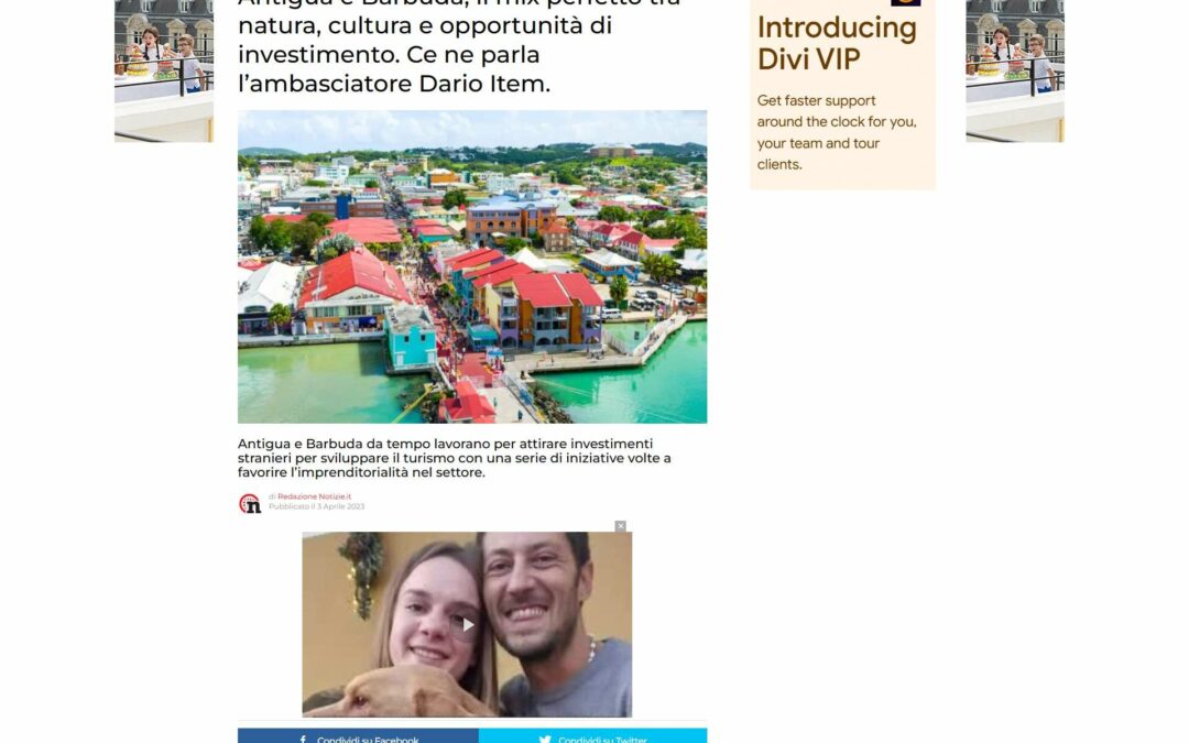 Antigua e Barbuda, il mix perfetto tra natura, cultura e opportunità di investimento. Ce ne parla l’ambasciatore Dario Item